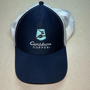 Sport-Tek soft mesh trucker hat caribou coffee branded